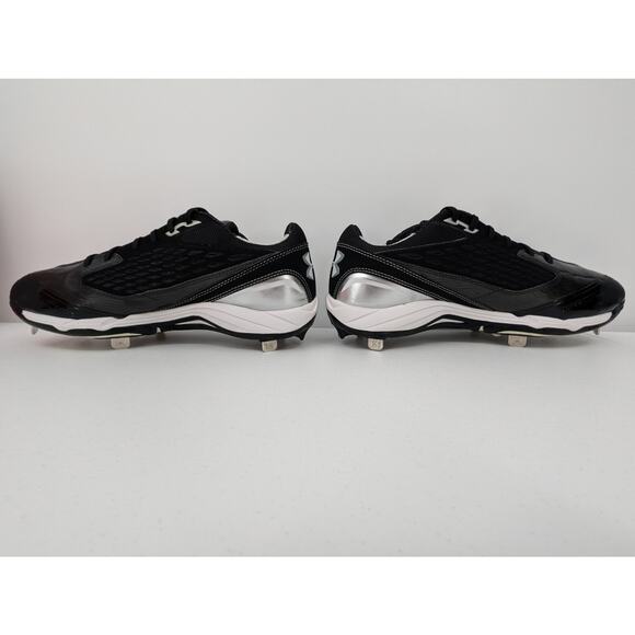 Men's Size 12 - Under Armour Natural 2 Low ST Black New In Box Baseball Cleats - Picture 5 of 9